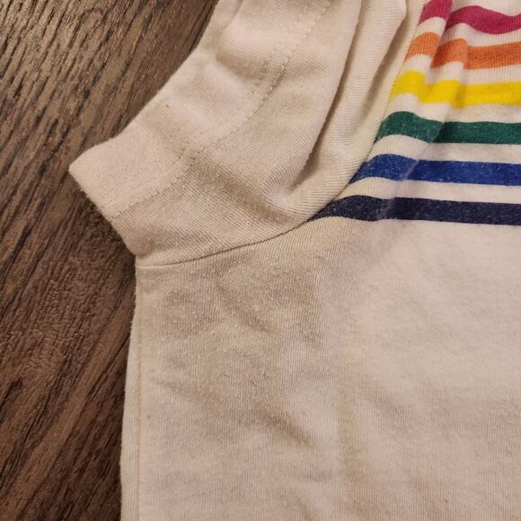 Marine Layer Women's Crewneck T Shirt Rainbow Cream Size M - Picture 8 of 9